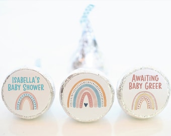 Personalized Rainbow Boho Baby Shower Party Favor Hershey Kiss Stickers - 3 Designs - Baby Sprinkle Favors - BOH001 - STICKERS ONLY :)