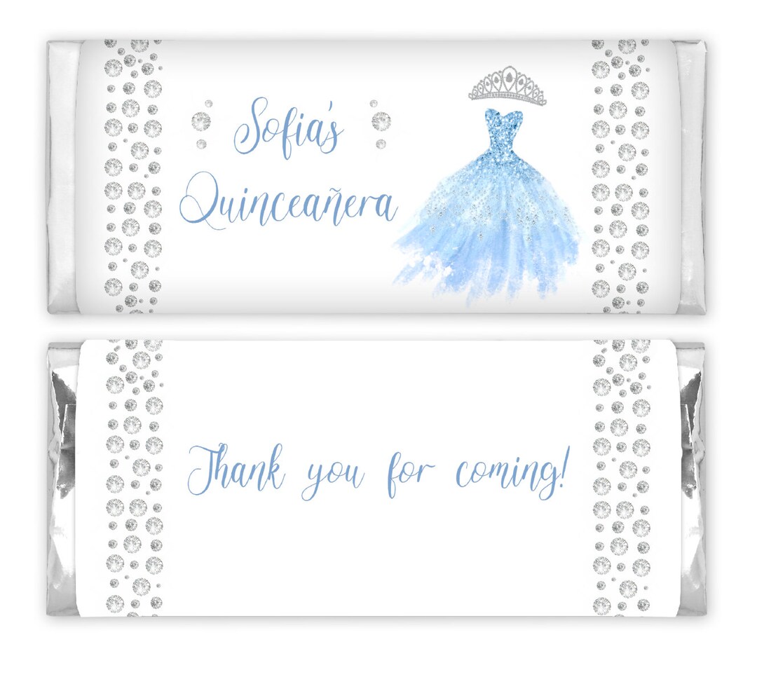 Personalized Quinceanera Full Size Candy Bar Labels, Quince Theme Party