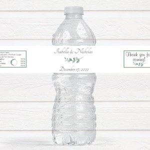 Eucalyptus Theme Wedding Water Bottle Labels, Eucalyptus Theme Wedding - EUC221 - LABELS ONLY :)