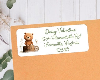 Woodland Animals Theme Invitation or Thank You Card Baby Shower Return Address Labels - Forest Animals Shower - WAN400 - LABELS ONLY :)