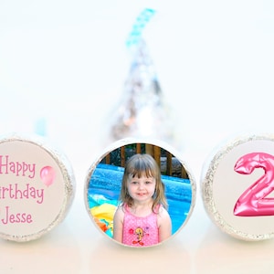 Personalized Pink Photo  Hershey Kiss Party Favor Stickers, Photo Candy Birthday Labels - PHO001 - LABELS ONLY :)