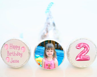 Personalized Pink Photo  Hershey Kiss Party Favor Stickers, Photo Candy Birthday Labels - PHO001 - LABELS ONLY :)
