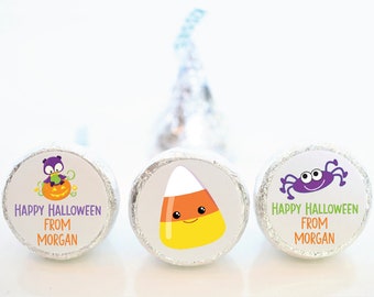 Gepersonaliseerde Halloween Hershey Kiss Party Favor Stickers - Halloween Party Gunsten - HAL002 - ALLEEN STICKERS :)