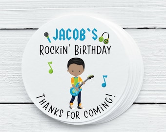 Personalized Glossy Rock Star Favor Labels - Musician Favor Labels - Gift Tags - 1.5", 2", 2.5" sizes - ROK027