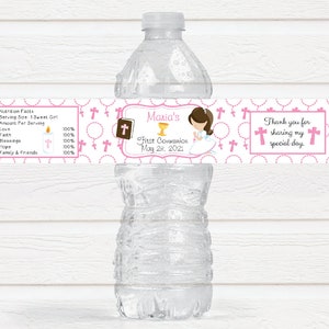 Personalized First Communion Water Bottle Labels - FCC220 - LABELS ONLY :)