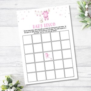 Sweet Baby Girl Baby Shower Thema Bingo Card Printables, SBG670 - ALLEEN DIGITALE BESTAND - 1 pdf - Niets verzonden - Direct beschikbaar