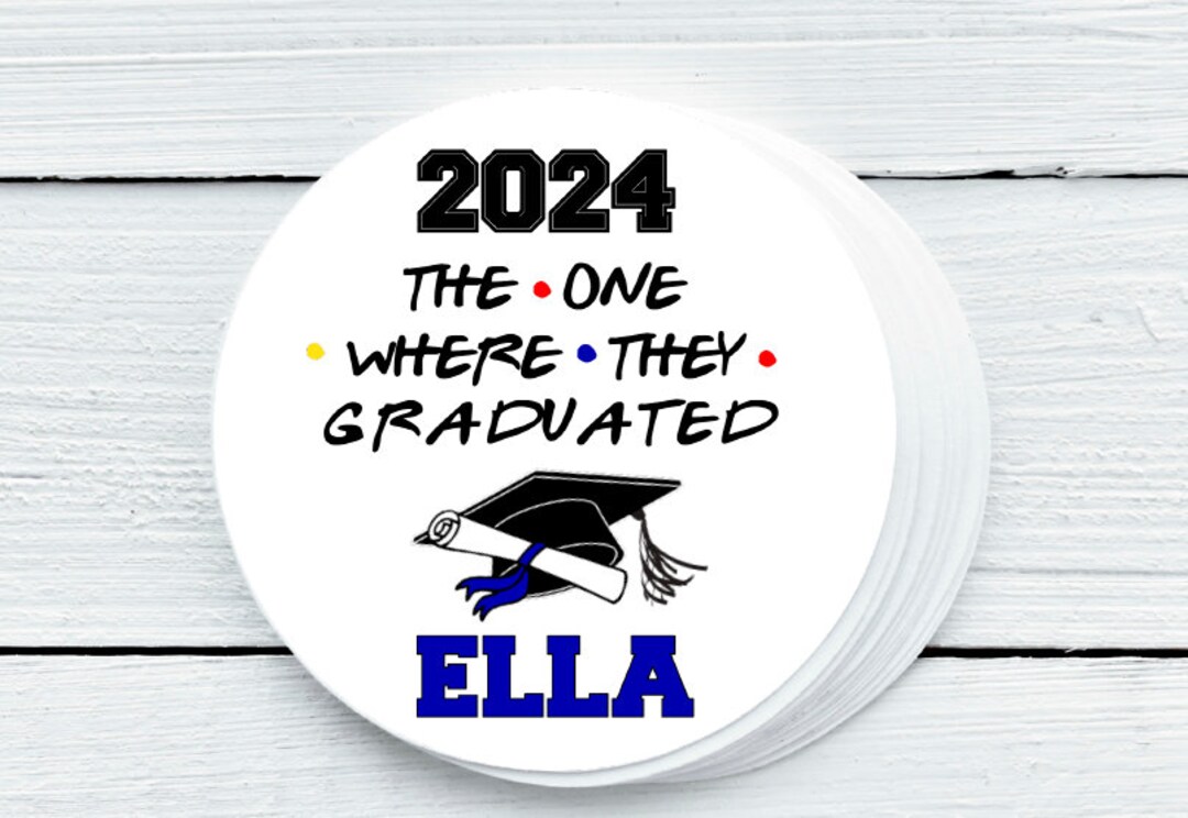 Personalized Glossy the One Where They Graduated Graduation Favor Label ...