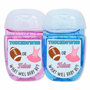Touchdowns or Tutus Gender Reveal Baby Shower Favors - TOT101 - Personalized - LABELS ONLY :)