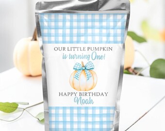 Our Little Pumpkin Fall Theme Birthday Party Juice Pouch Labels - 1st Birthday Juice Labels - OLP261 - LABELS ONLY :)
