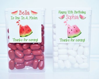 Personalized Watermelon Theme Birthday Party Tictac Favor Stickers - Watermelon Party Favors - WTR200 - LABELS ONLY :)
