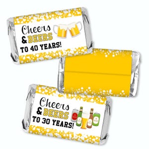 Personalized Cheers and Beers Hershey Miniatures Candy Wrapper Party Favor Stickers  - Birthday Party Favors - CNB340 - STICKERS ONLY :)