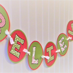 SOFORTIGER DOWNLOAD Festive Believe Christmas Printable Party Banner - YOU Print :)