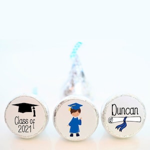 Graduation Favors - Personalized Graduation Hershey Kisses - Graduation Party Favors - GRD005 - STICKERS ONLY :)