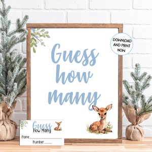 Oh Deer Baby Boy Raad eens hoeveel game Printables, ODB803 - ALLEEN DIGITALE BESTANDEN - pdf/jpg incl.- Niets verzonden Direct beschikbaar :)