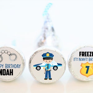 Personalized Police Theme Hershey Kiss Birthday Party Favor Stickers - You Choose Graphics - POL001 - STICKERS ONLY :)