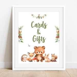 Bosdieren thema baby shower kaarten & geschenken teken afdrukbaar, WAN705 ALLEEN DIGITAAL BESTAND pdf/png Niets verzonden Direct beschikbaar :)
