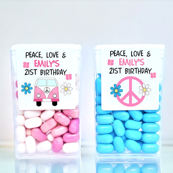 Personalized 60's Theme Birthday Party or Class Reunion Tictac Favor Stickers - 1960's Party Favors - 60S200 - LABELS ONLY :)