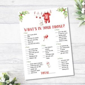 Merry Little Baby Shower Phone Game Printable, MLB801 - DIGITAL FILES ONLY - pdf/jpg included- Nothing Shipped  Available immediately :)