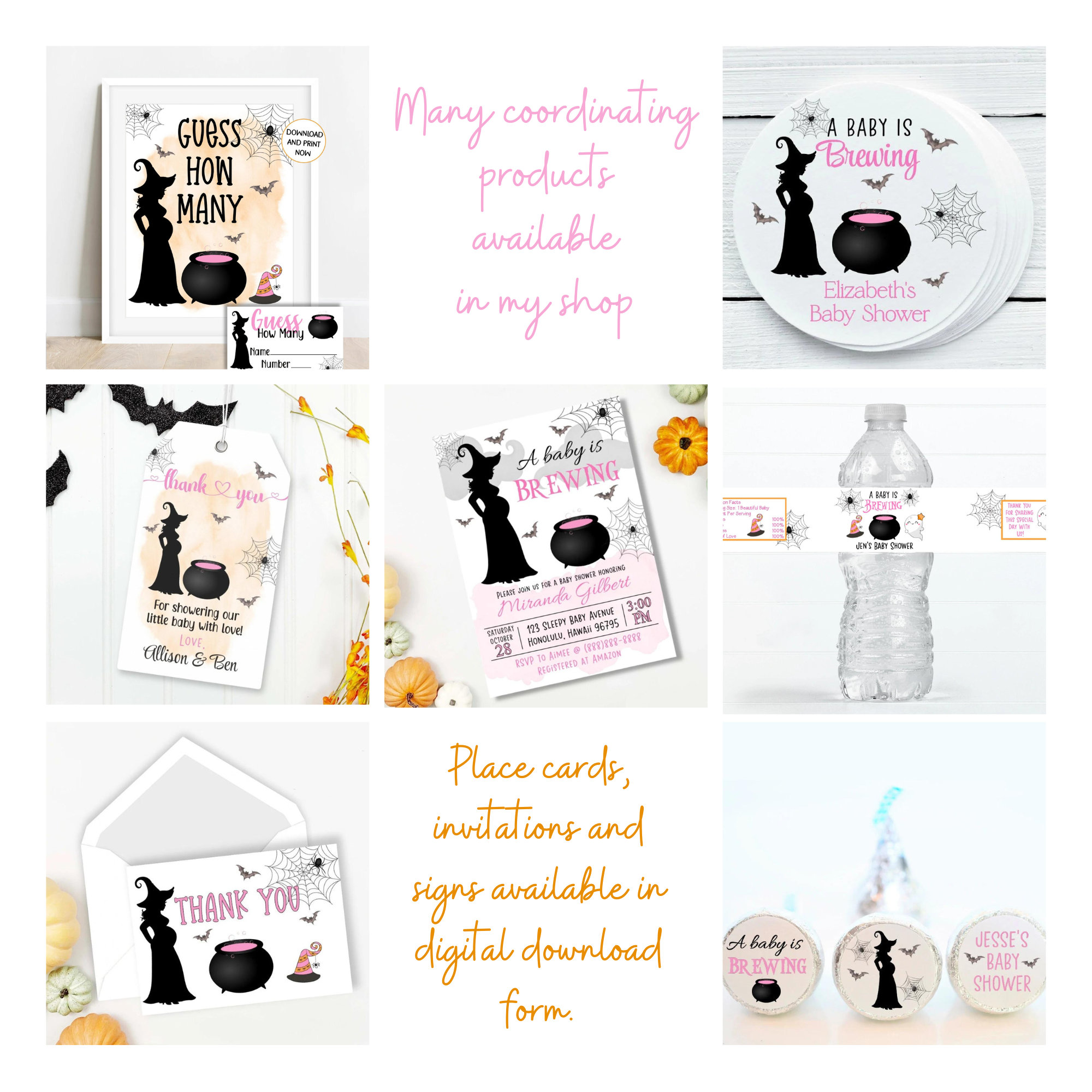 Glitzer-Banner 'A Baby Is Brewing' – Babyparty Deko Mit Halloween-Flair, Für Jungen & Mädchen