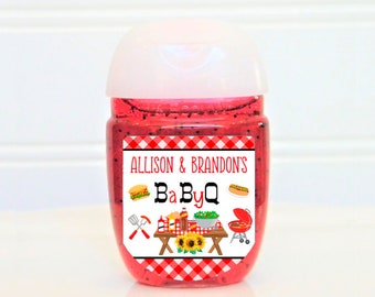 Personalisierte Baby Q Baby Shower Bbq HandDesinfektions-Gastgeschenke - Baby Shower Party Gastgeschenke - ETIKETTEN NUR :) GRILL100