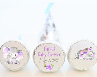 Personalized Baby Elephant Baby Shower Hershey Kiss Party Favor Stickers - ELE004 - LABELS ONLY :)