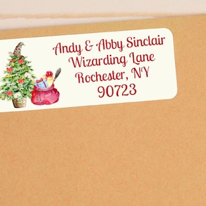 Personalized Wizard Christmas Return Address Labels - A Beautiful Touch for Your Holiday Cards - CHR407 - LABELS ONLY :)