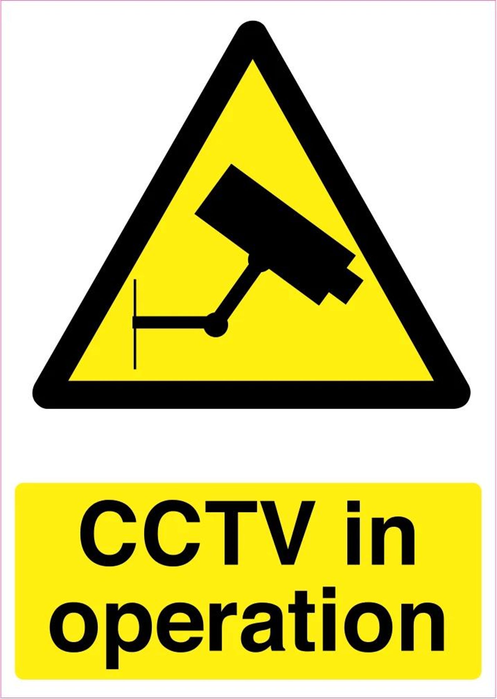 Security Camera. Sign CCTV in Operation Vinyl Warning Sticker, Large 280 X 200mm Security ...
