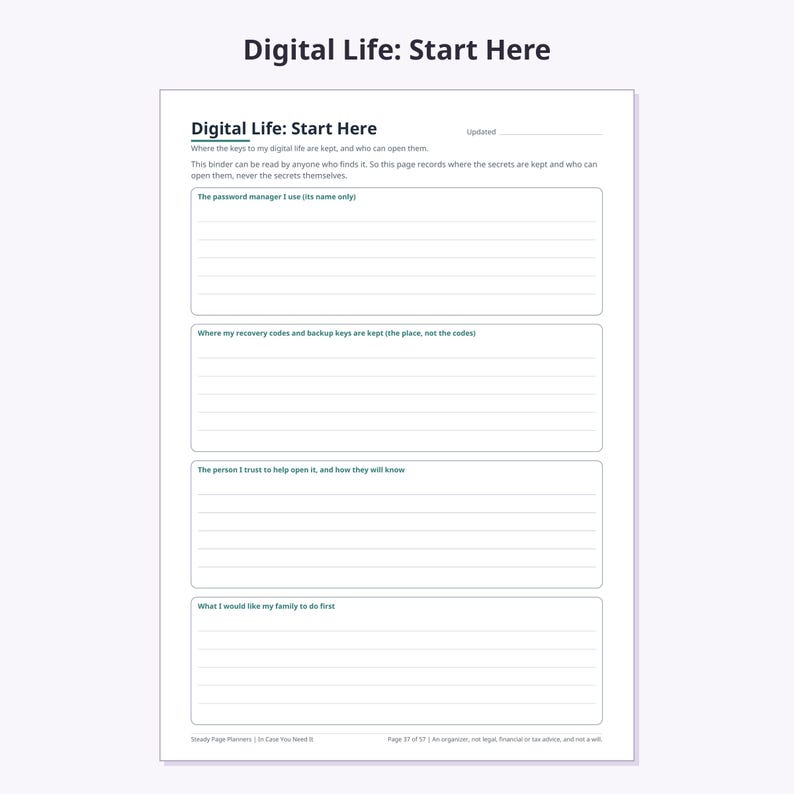 Emergency Binder Printable, 57 Pages, In Case of Emergency Binder, Family Information Organizer, Important Documents, A4 + US Letter PDF image 5