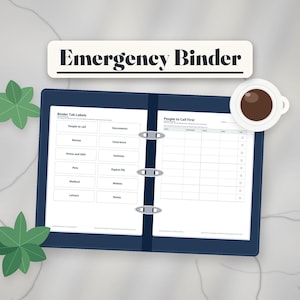 Emergency Binder Printable, 57 Pages, In Case of Emergency Binder, Family Information Organizer, Important Documents, A4 + US Letter PDF image 1
