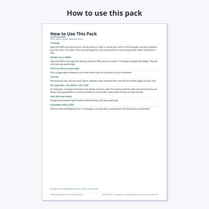 Emergency Binder Printable, 57 Pages, In Case of Emergency Binder, Family Information Organizer, Important Documents, A4 + US Letter PDF image 9