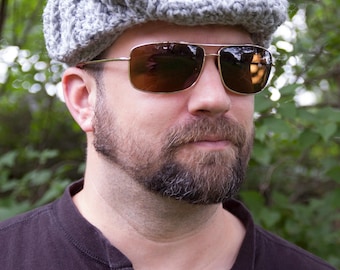 Men's Crochet Cabled Golf Cap Pattern PDF