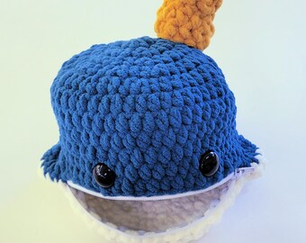 Blue Whale Zipper Pouch Crochet Pattern PDF