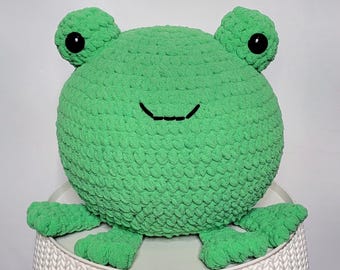 Squish a forma di rana, rospo, filato super spesso, animale, schema all'uncinetto, schema all'uncinetto di livello intermedio in PDF