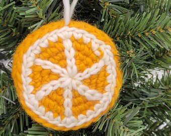 Ornamenti all'uncinetto a forma di fetta d'arancia profumata, modello PDF, modello natalizio, arance e chiodi di garofano