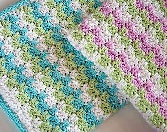 Schema per coperta all'uncinetto - Leaping Stripes And Blocks - Tutte le taglie PDF