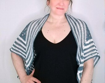 Handkerchief Cocoon Pattern For Teen To Adult, Oversized Fit, Sport Yarn, Written Crochet Pattern PDF