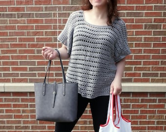 Crochet Tee Pattern For Advanced Beginners - Saturday Sweater - DK Yarn - Pattern PDF
