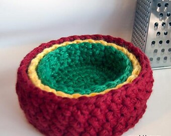 Crochet Bird's Nest Bowl Set Pattern PDF - Advanced Beginner - Super Bulky Yarn - with Video Tutorials