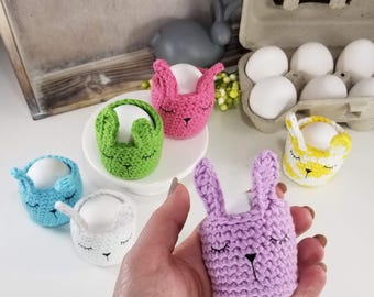 Sleepy Bunny Egg Cozy Crochet Pattern PDF - Easy