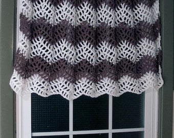 Chevron Curtain Pattern - Easy Aran Yarn - PDF Pattern Only