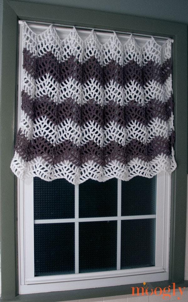 40 Paid and Free Crochet Chevron Patterns To Try Today 31 Chevron Curtain Pattern Easy Aran Yarn