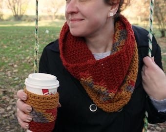 Easy Crochet Bonfire Cowl Pattern PDF - Aran Yarn - Two Sizes