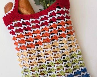 Rainbow Runner Tote Bag Pattern PDF - Worsted Yarn - Crochet Pattern