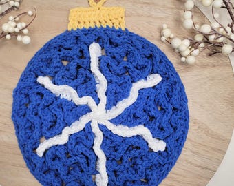 Bauble Ornament Wiggle Trivet Crochet Pattern PDF - Potholder, Hot Pad, Christmas Decor