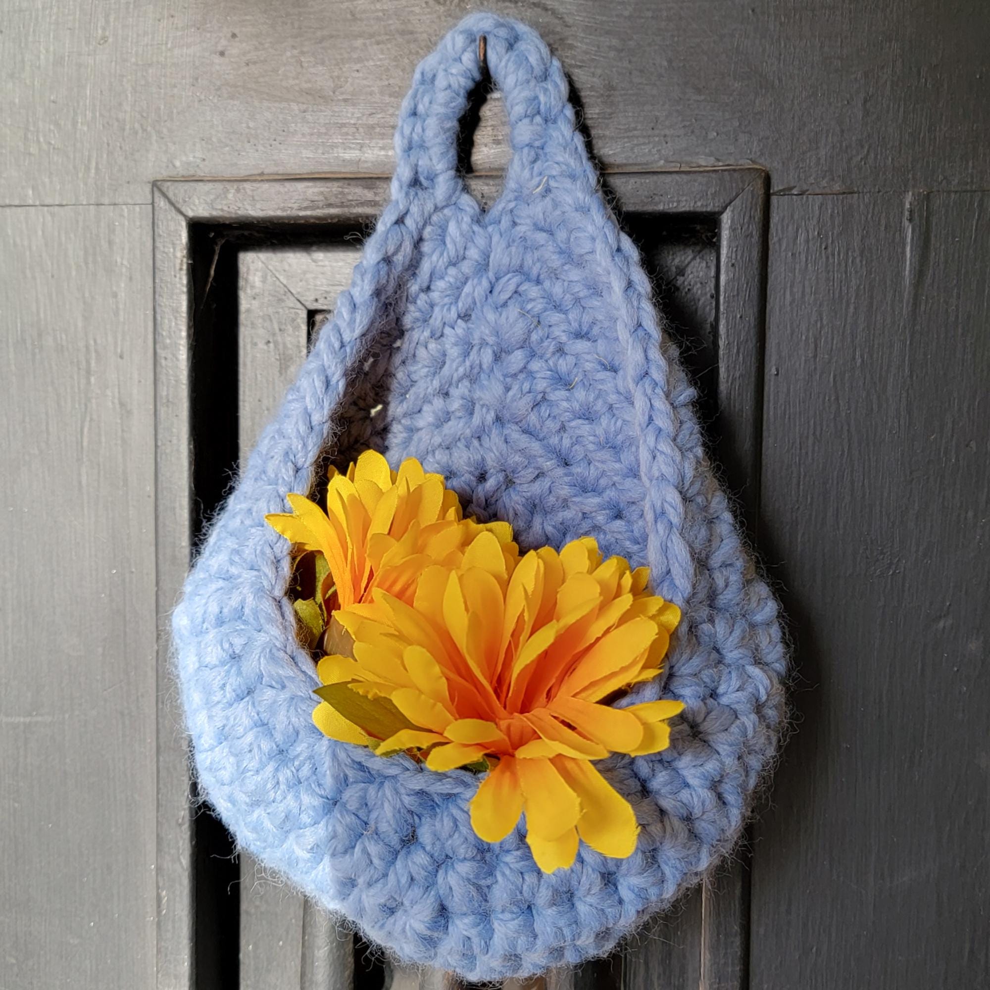 Crochet Hanging Teardrop Basket