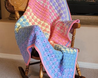 Baby's Biggest Fan Crochet Blanket Pattern PDF - DK / Sport Yarn - Advanced Beginner with Video Tutorials