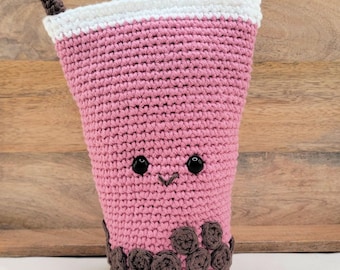 Crochet Boba Tea Pouch Crochet Pattern PDF - Easy Crochet Pouch
