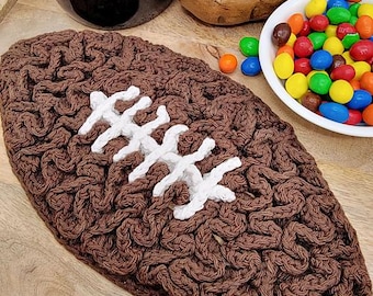 Football Wiggle Trivet Crochet Pattern PDF - Intermediate Worsted Yarn
