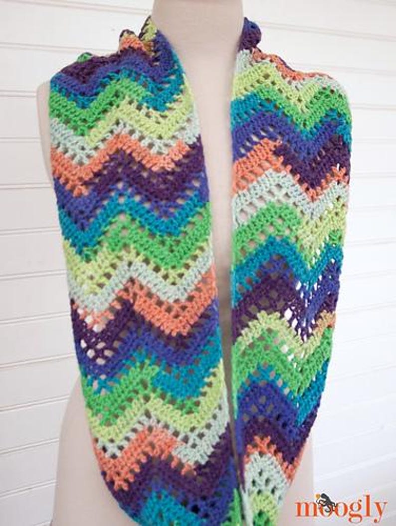 Chevron Lace Infinity Scarf Pattern PDF - Crochet - Etsy