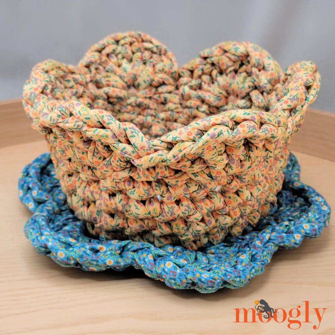 Crochet Containers Easy Fab Flower Basket Crochet Pattern PDF - One Piece, Seamless, Fast ...